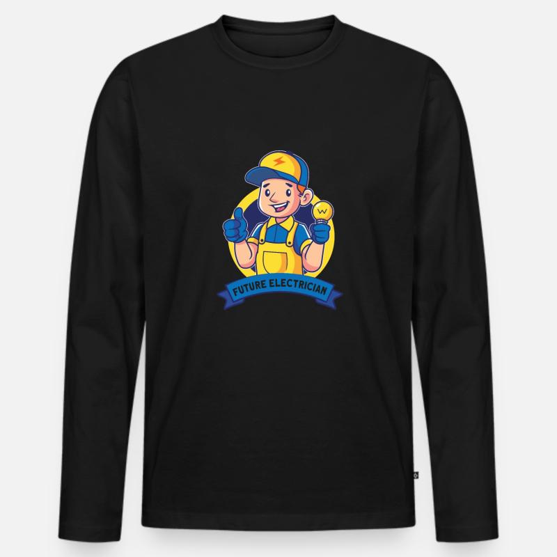 Electrician Electrical Engineer Lineman Electrical - Männer Premium Bio Langarmshirt - Schwarz