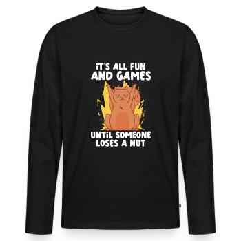 Funny Squirrel Fan Squirrel Lover Chipmunk Addict - Männer Premium Bio Langarmshirt - Schwarz - Vorne - Nico (187cm)
