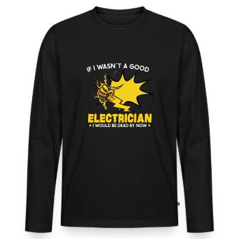 Electrician Electrical Engineer Lineman Electrical - Männer Premium Bio Langarmshirt - Schwarz - Vorne - Nico (187cm)