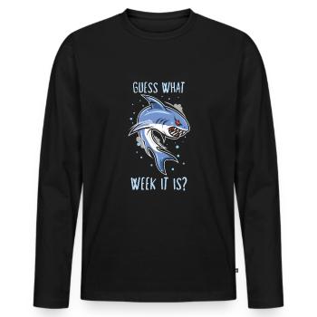 Shark Ocean Predator Scuba Diver Plongée - T-shirt manches longues Premium bio Homme - noir - Devant - Nico (187cm)