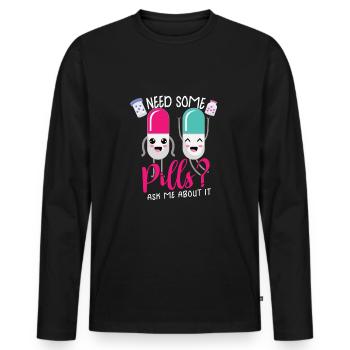 Funny pharmacist-pharmacy-technician-pharmacy - Men's Premium Organic Long Sleeve Shirt - black - Front - Nico (187cm)