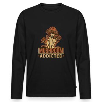 Morels Mushroom Picker Champignon Fermier Champignon - T-shirt manches longues Premium bio Homme - noir - Devant - Nico (187cm)