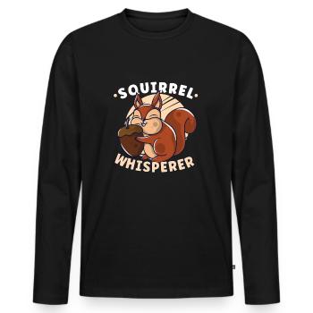 Funny Squirrel Fan Squirrel Lover Chipmunk Addict - Männer Premium Bio Langarmshirt - Schwarz - Vorne - Nico (187cm)