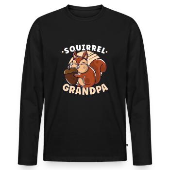 Funny Squirrel Fan Squirrel Lover Chipmunk Addict - Männer Premium Bio Langarmshirt - Schwarz - Vorne - Nico (187cm)