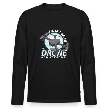 Drohne Pilot Opa Geschenkidee Alter Mann Mit - Männer Premium Bio Langarmshirt - Schwarz - Vorne - Nico (187cm)