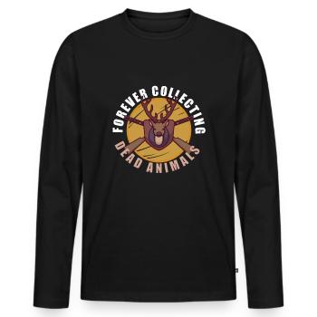 Funny taxidermy taxidermy hunting trophy - Men's Premium Organic Long Sleeve Shirt - black - Front - Nico (187cm)