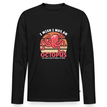Octopus Marine Animals Sea Creature Squid Gift - Männer Premium Bio Langarmshirt - Schwarz - Vorne - Nico (187cm)