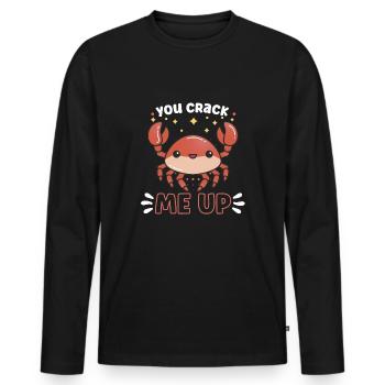 Crab Crab Shrimp Whisperer Crab Hunting Fisherman - Men's Premium Organic Long Sleeve Shirt - black - Front - Nico (187cm)