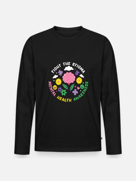 Mental Health Awareness Depression Suicide Prevent - Men's Premium Organic Long Sleeve Shirt - black