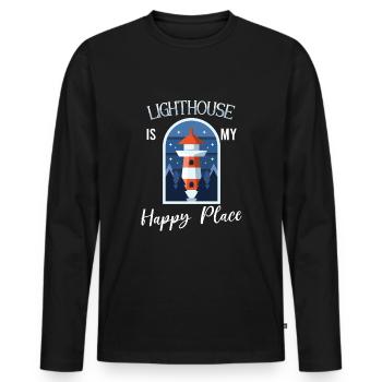 Lighthouse Seaside Nautical I Love Lighthouse - Men's Premium Organic Long Sleeve Shirt - black - Front - Nico (187cm)