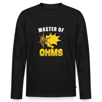 Electrician Electrical Engineer Lineman Electrical - Men's Premium Organic Long Sleeve Shirt - black - Front - Nico (187cm)