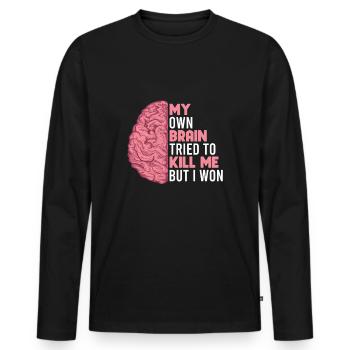 Stroke Survivor Stroke Consciousness - Men's Premium Organic Long Sleeve Shirt - black - Front - Nico (187cm)