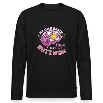 Stroke Survivor Stroke Consciousness - Men's Premium Organic Long Sleeve Shirt - black - Front - Nico (187cm)