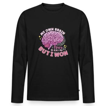 Stroke Survivor Stroke Consciousness - Men's Premium Organic Long Sleeve Shirt - black - Front - Nico (187cm)