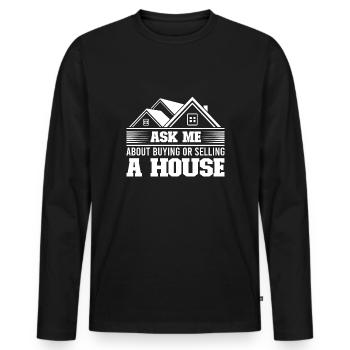 Real Estate Agent Realtor Home Closing Investor - Men's Premium Organic Long Sleeve Shirt - black - Front - Nico (187cm)