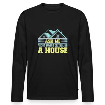 Real Estate Agent Realtor Home Closing Investor - Men's Premium Organic Long Sleeve Shirt - black - Front - Nico (187cm)