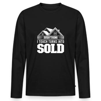 Real Estate Agent Realtor Home Closing Investor - Men's Premium Organic Long Sleeve Shirt - black - Front - Nico (187cm)