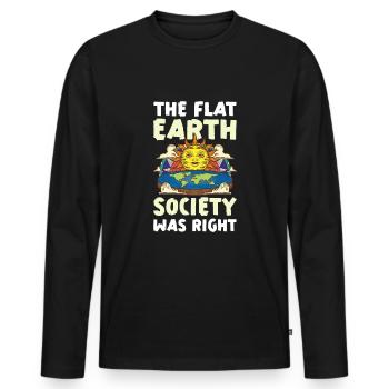 Flat Earth Theory Flat Earth Army Earth - Männer Premium Bio Langarmshirt - Schwarz - Vorne - Nico (187cm)
