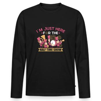 Marching Band Clarinetist School Rehearsal Music - Men's Premium Organic Long Sleeve Shirt - black - Front - Nico (187cm)