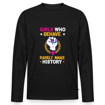 Feminism Women's Power Pro-choice Pro Abortion - Men's Premium Organic Long Sleeve Shirt - black - Front - Nico (187cm)