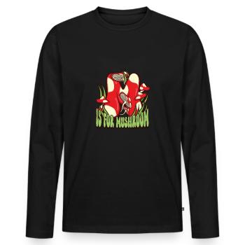 Morels Mushroom Picker Mushroom Farmer Mushroom - T-shirt manches longues Premium bio Homme - noir - Devant - Nico (187cm)