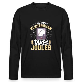 Electrician Electrical Engineer Lineman Electrical - Männer Premium Bio Langarmshirt - Schwarz - Vorne - Nico (187cm)