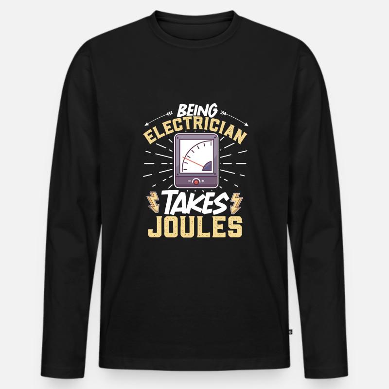 Electrician Electrical Engineer Lineman Electrical - Männer Premium Bio Langarmshirt - Schwarz