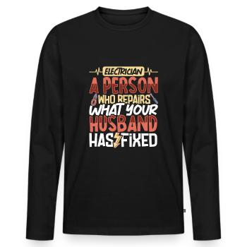 Electrician Electrical Engineer Lineman Electrical - Männer Premium Bio Langarmshirt - Schwarz - Vorne - Nico (187cm)