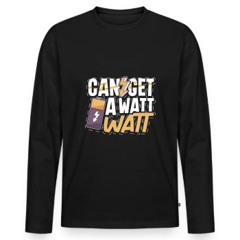 Electrician Electrical Engineer Lineman Electrical - Men's Premium Organic Long Sleeve Shirt - black - Front - Nico (187cm)