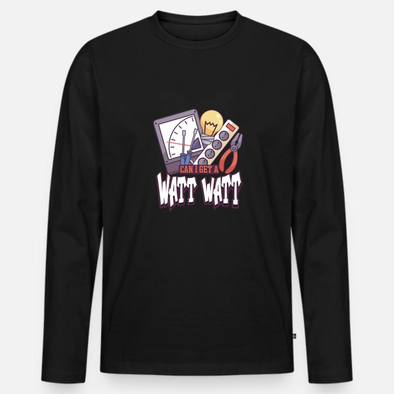 Electrician Electrical Engineer Lineman Electrical - Männer Premium Bio Langarmshirt - Schwarz