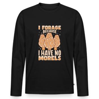 Morels Mushroom Picker Mushroom Farmer Mushroom - T-shirt manches longues Premium bio Homme - noir - Devant - Nico (187cm)