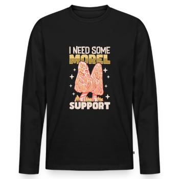 Morels Mushroom Picker Mushroom Farmer Mushroom - T-shirt manches longues Premium bio Homme - noir - Devant - Nico (187cm)
