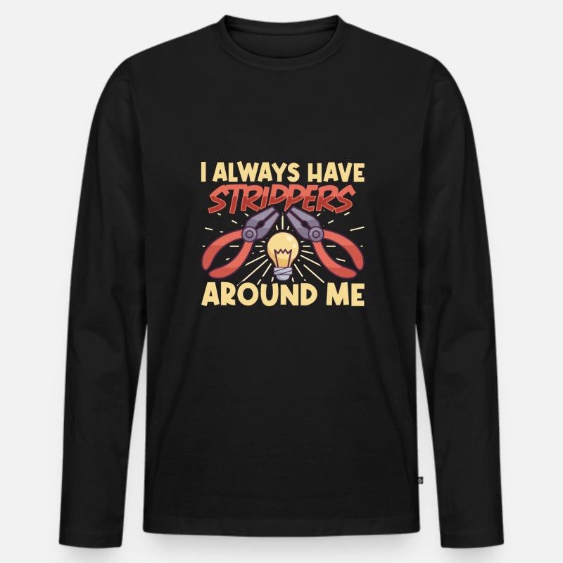 Electrician Electrical Engineer Lineman Electrical - Männer Premium Bio Langarmshirt - Schwarz