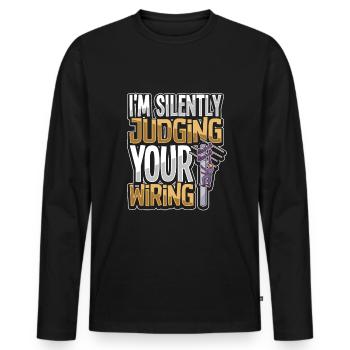 Electrician Electrical Engineer Lineman Electrical - Männer Premium Bio Langarmshirt - Schwarz - Vorne - Nico (187cm)