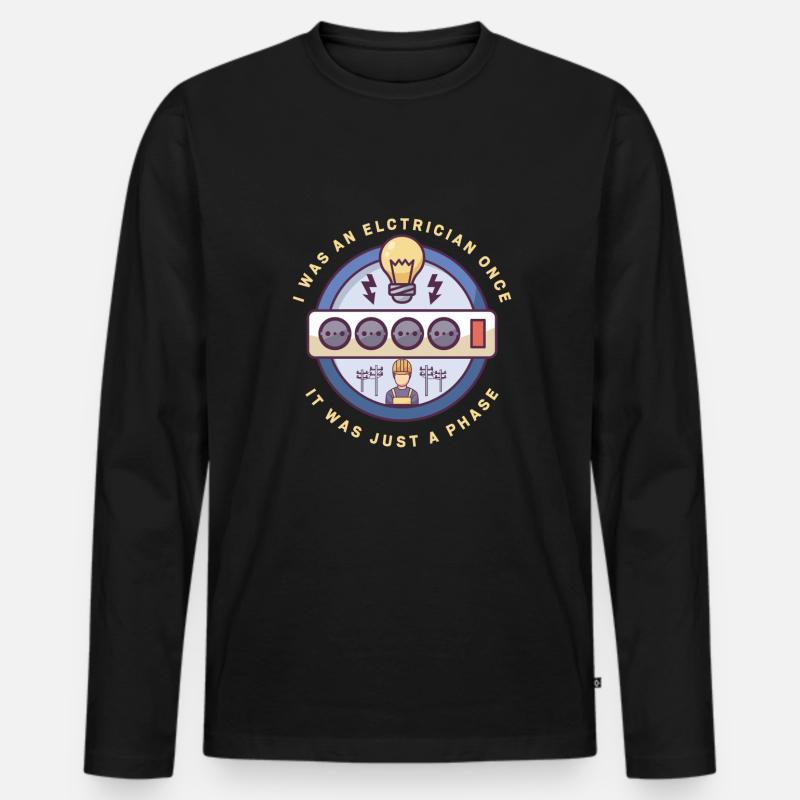 Electrician Electrical Engineer Lineman Electrical - Männer Premium Bio Langarmshirt - Schwarz