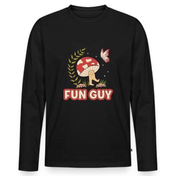 Morels Mushroom Picker Mushroom Farmer Mushroom - T-shirt manches longues Premium bio Homme - noir - Devant - Nico (187cm)