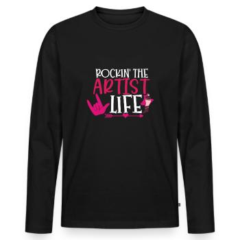 Artist Painting Painter Art Color Art Teacher - Men's Premium Organic Long Sleeve Shirt - black - Front - Nico (187cm)