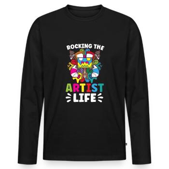 Artist Painting Painter Art Color Art Teacher - Men's Premium Organic Long Sleeve Shirt - black - Front - Nico (187cm)