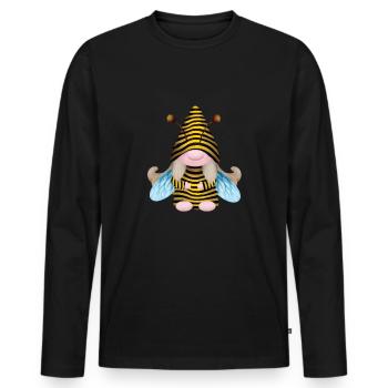 Gnome Abeille Abeille Apiculteur Apiculture Abeille Apiculture - T-shirt manches longues Premium bio Homme - noir - Devant - Nico (187cm)