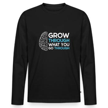 Stroke Survivor Stroke Awareness - Men's Premium Organic Long Sleeve Shirt - black - Front - Nico (187cm)