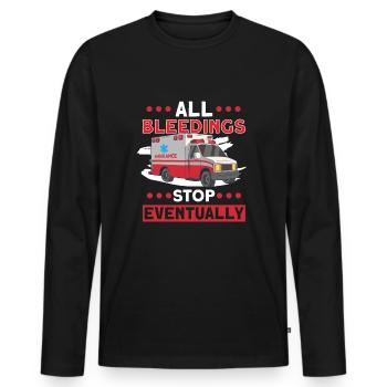 Paramedic First Responder Ambulance Driver - Men's Premium Organic Long Sleeve Shirt - black - Front - Nico (187cm)