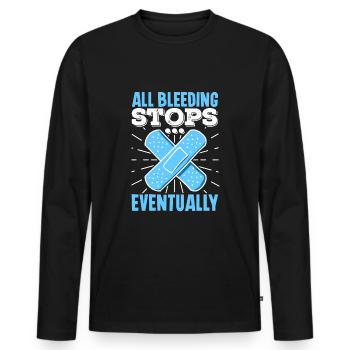 Nurse Nursing Clinic Paramedic - Men's Premium Organic Long Sleeve Shirt - black - Front - Nico (187cm)