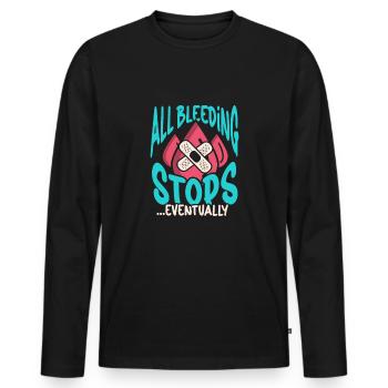 Nurse Nursing Clinic Paramedic - Men's Premium Organic Long Sleeve Shirt - black - Front - Nico (187cm)
