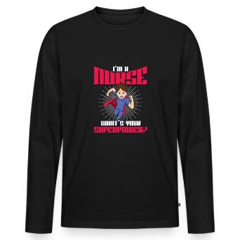 Nurse Nursing Clinic Paramedic - Men's Premium Organic Long Sleeve Shirt - black - Front - Nico (187cm)