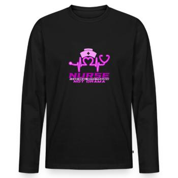 Nurse Nursing Clinic Paramedic - Men's Premium Organic Long Sleeve Shirt - black - Front - Nico (187cm)