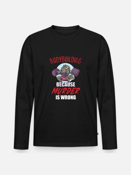 Bodybuilding Powerlifting Weightlifting Fitness - Men's Premium Organic Long Sleeve Shirt - black