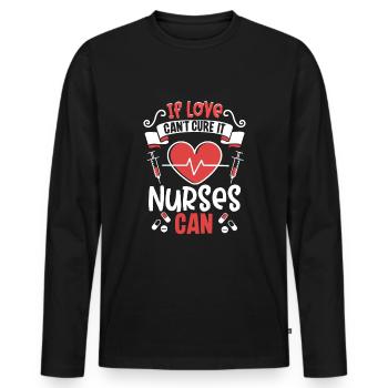Nurse Nursing Clinic Paramedic - Men's Premium Organic Long Sleeve Shirt - black - Front - Nico (187cm)