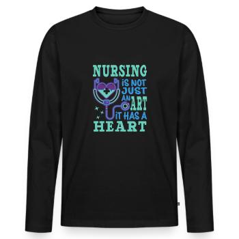 Nurse Nursing Clinic Paramedic - Men's Premium Organic Long Sleeve Shirt - black - Front - Nico (187cm)