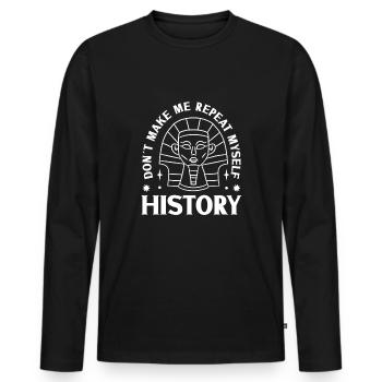History historian History - Men's Premium Organic Long Sleeve Shirt - black - Front - Nico (187cm)