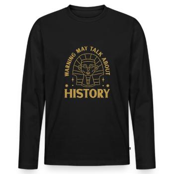 History historian History - Men's Premium Organic Long Sleeve Shirt - black - Front - Nico (187cm)